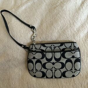 NWT Coach Black and Gray Wristlet